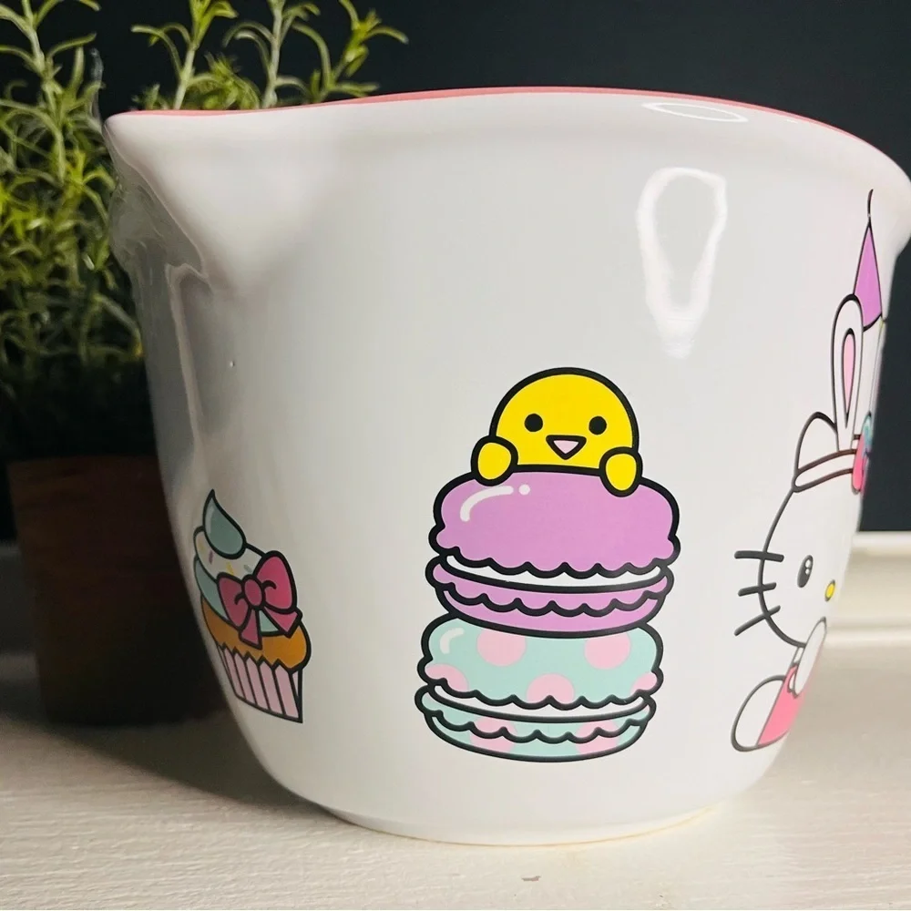 Hello Kitty Easter Pastel Mixing Bowl Bunny Jug Spout NWT